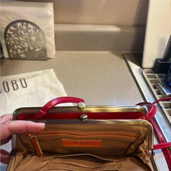 HOBO Vibrant Red Leather Crossbody Bag - Picture 3 of 4